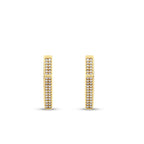 Gold Stone Triangle Earrings