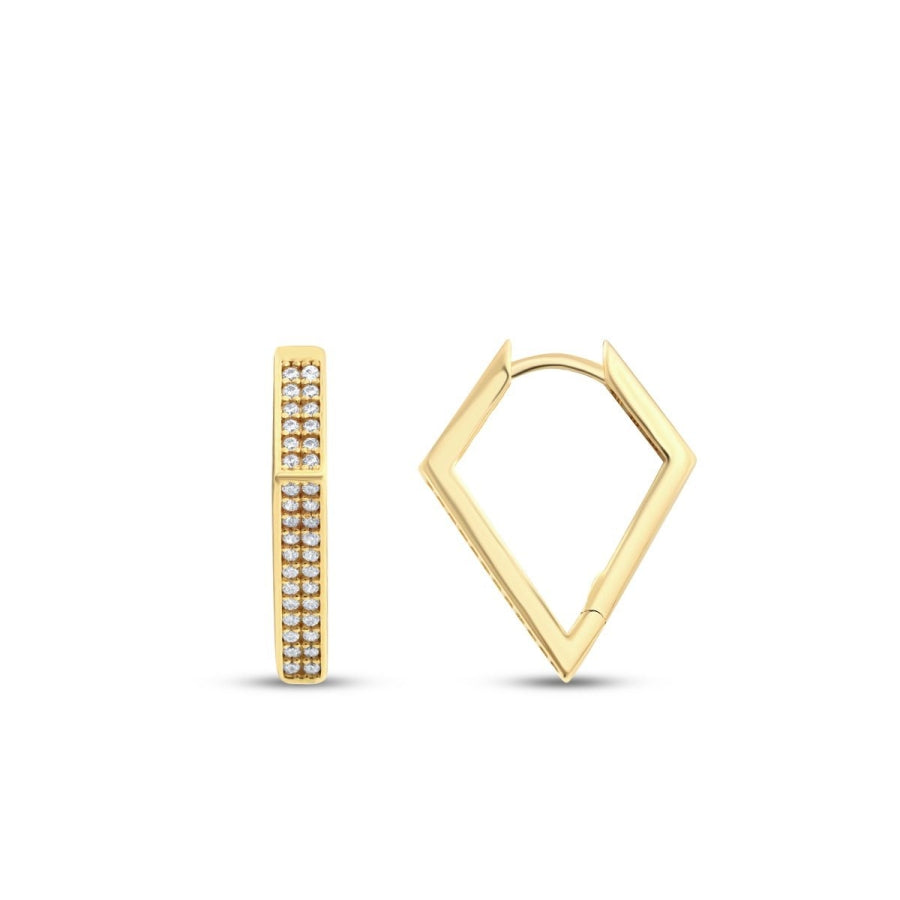 Gold Stone Triangle Earrings