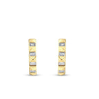 Gold Baguette Stone Hoop Earring