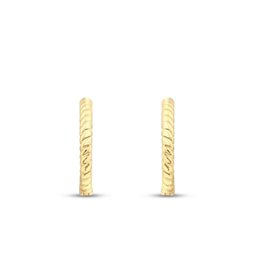 Gold Twist Hoop Earrings
