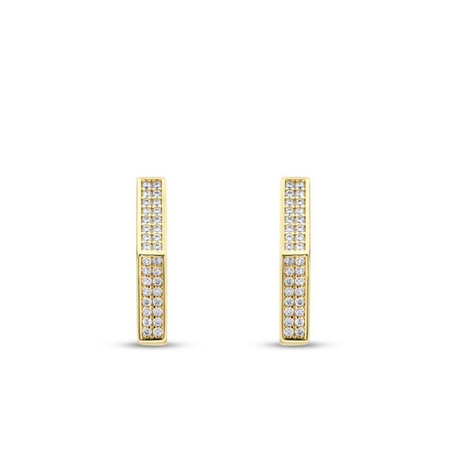 Gold Pentagon Hoop Earrings