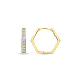 Gold Pentagon Hoop Earrings