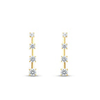 Gold Row Stone Earring