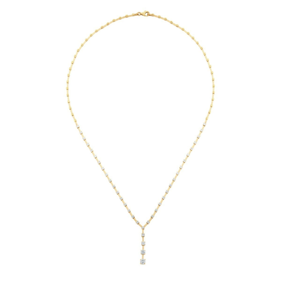 Gold Row Stone Necklace
