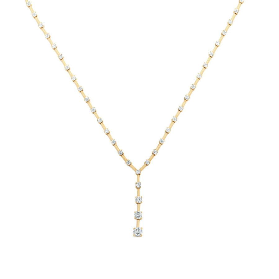 Gold Row Stone Necklace