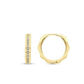 Gold Classic Stone Hoop Earrings