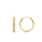 Gold Classic Stone Hoop Earrings