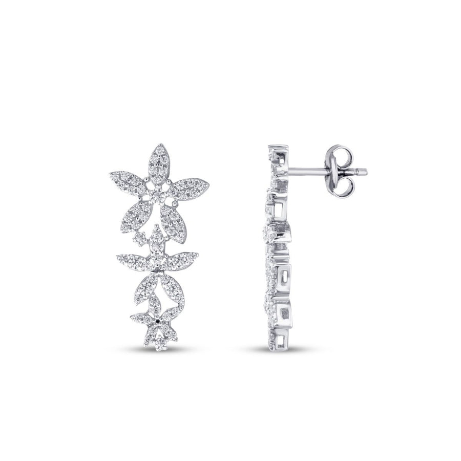 Gold Stone Flower Earring