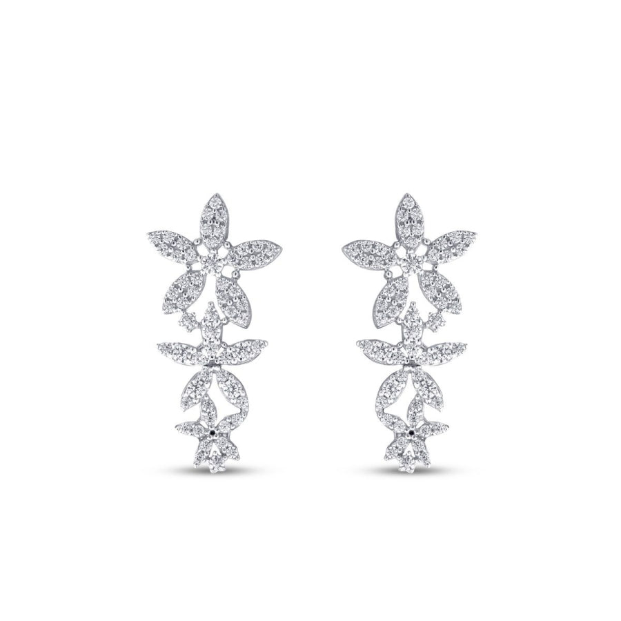 Gold Stone Flower Earring