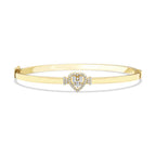 Gold Heart Baguette Bangle
