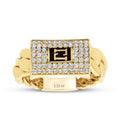 Gold Stone Chain Ring