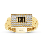 Gold Stone Chain Ring