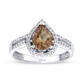 Gold Colored Pear Stone Ring