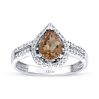 Gold Colored Pear Stone Ring