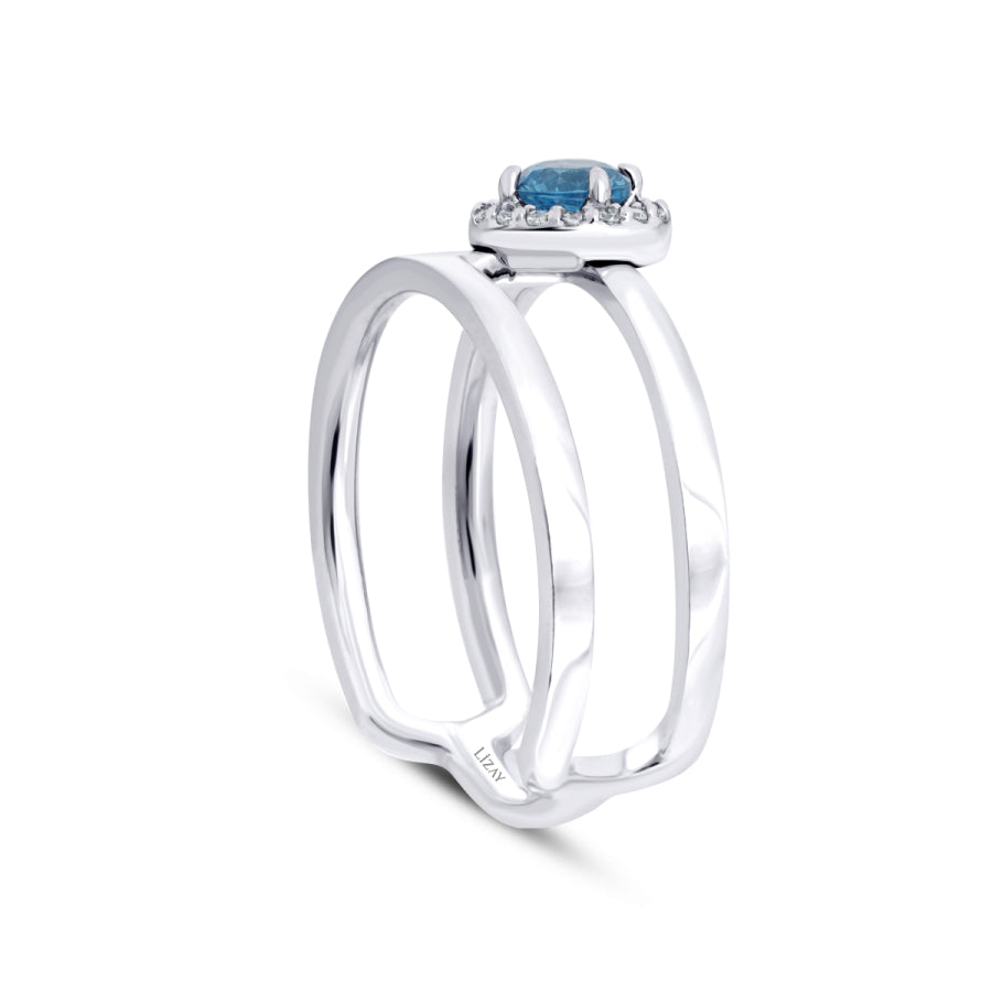 Gold Blue Stone Ring