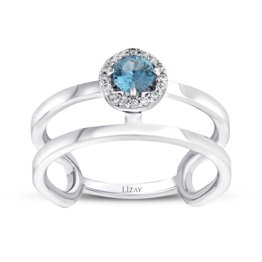Gold Blue Stone Ring