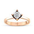 0,02 Carat Diamond Rounda Solitaire Engagement Rose Ring