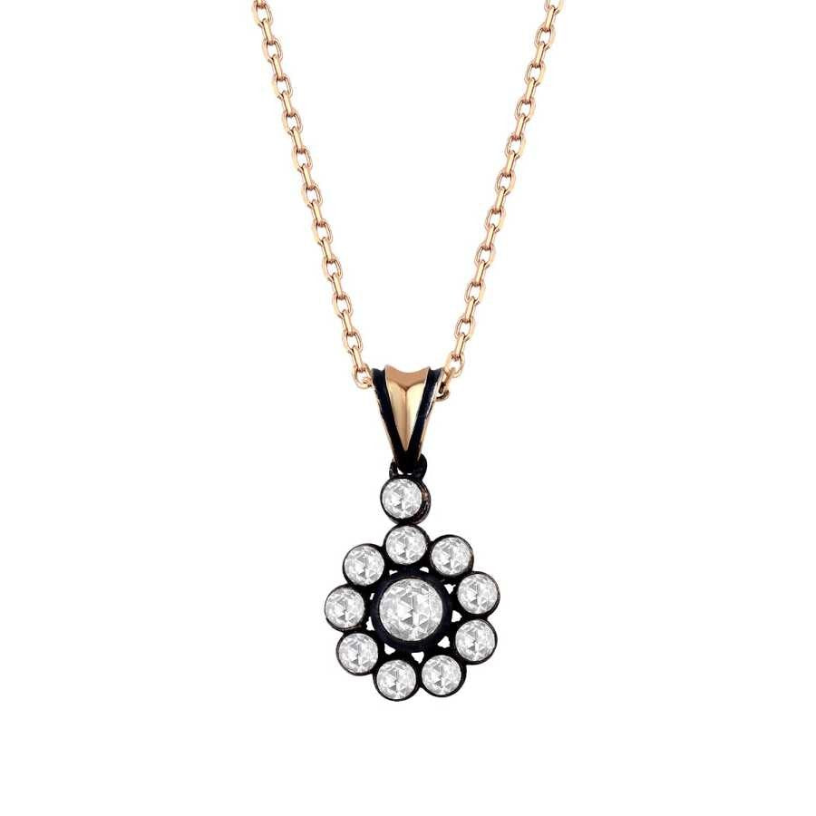 Gold Rose Cut Necklace