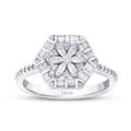 0.43 Carat Diamond Baguette Flower Ring