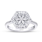 0.43 Carat Diamond Baguette Flower Ring