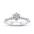 0,50 Carat Diamond Lotus Round Solitaire Engagement Ring