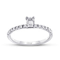 0,87 Carat Diamond Emerald Cut Solitaire Engagement Ring