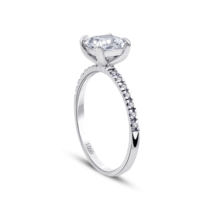 1,12 Carat Diamond Princess Solitaire Engagement Ring