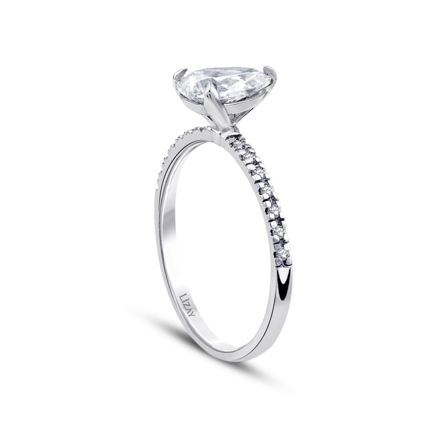 1,12 Carat Diamond Pear Solitaire Engagement Ring