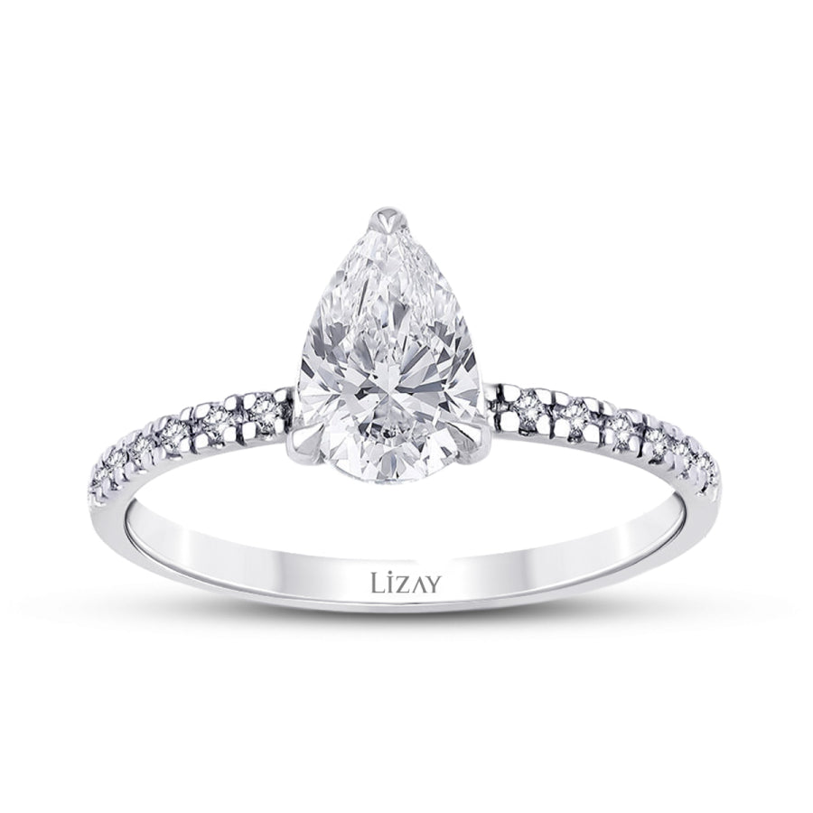 1,12 Carat Diamond Pear Solitaire Engagement Ring