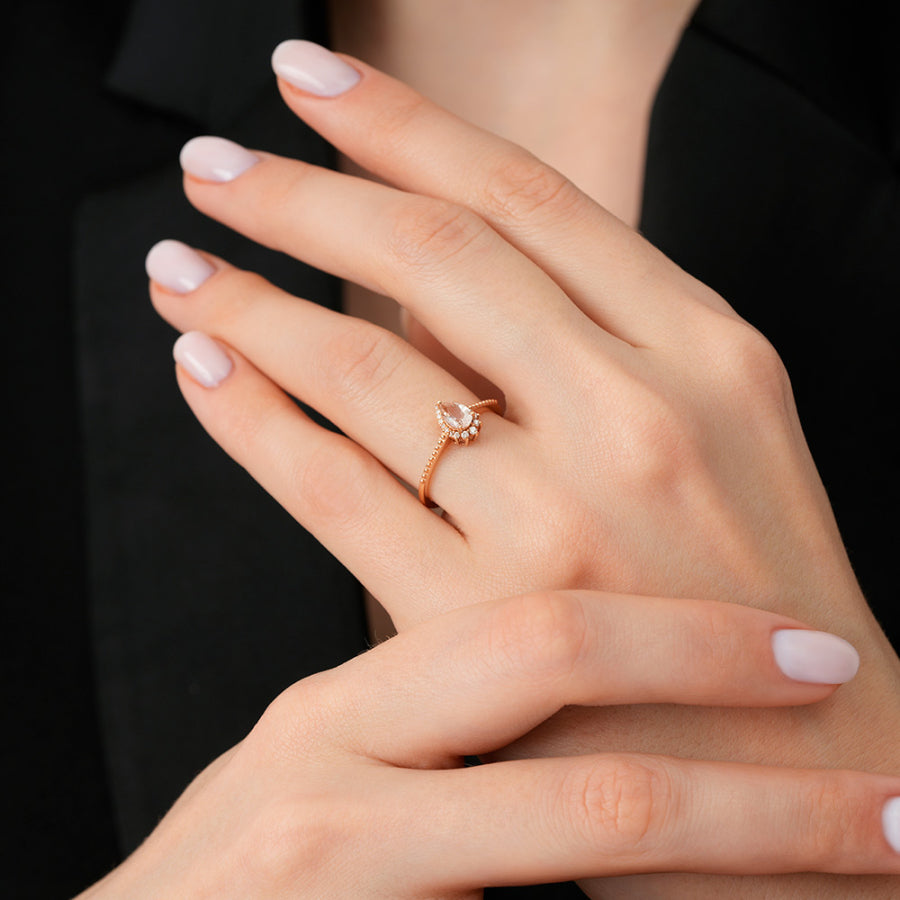 0,47 Carat Diamond Morganite Ring