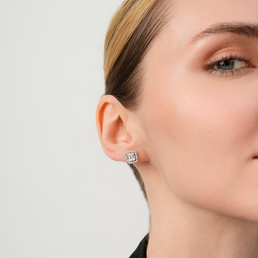 0,36 Carat Diamond Baguette Earrings
