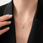 0,14 Carat Diamond Pear Baguette Necklace