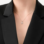 0,05 Carat Diamond Pear Baguette Necklace
