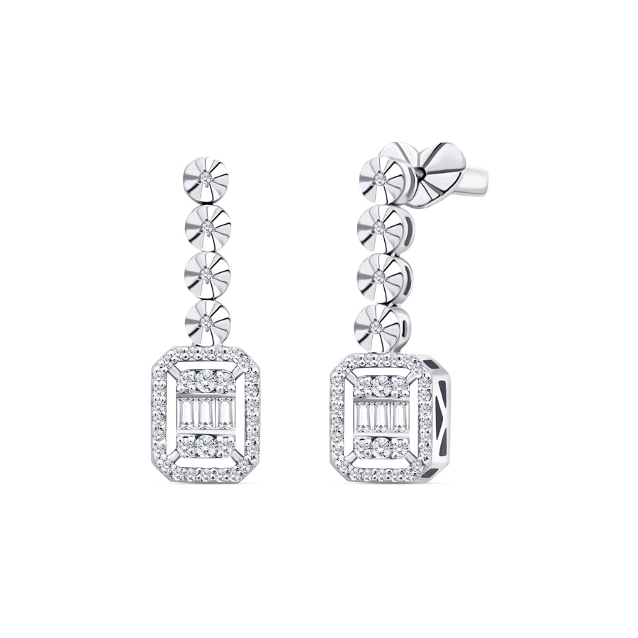0,30 Carat Diamond Baguette Earrings