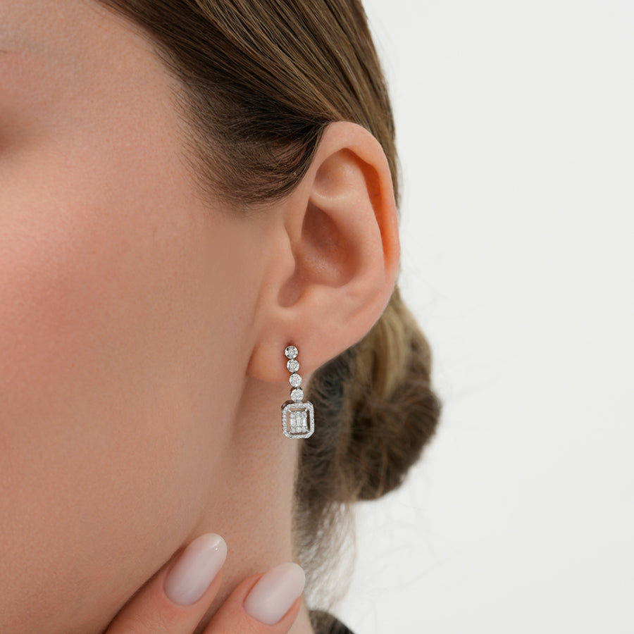 0,30 Carat Diamond Baguette Earrings