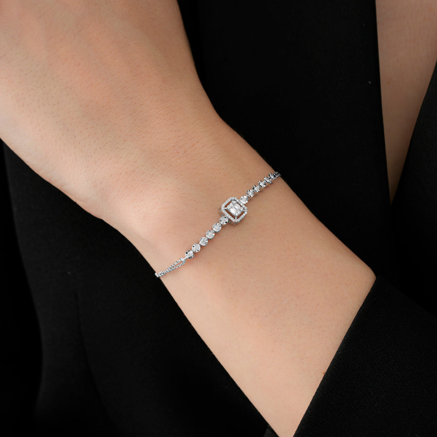 0,17 Carat Diamond Baguette Bracelet