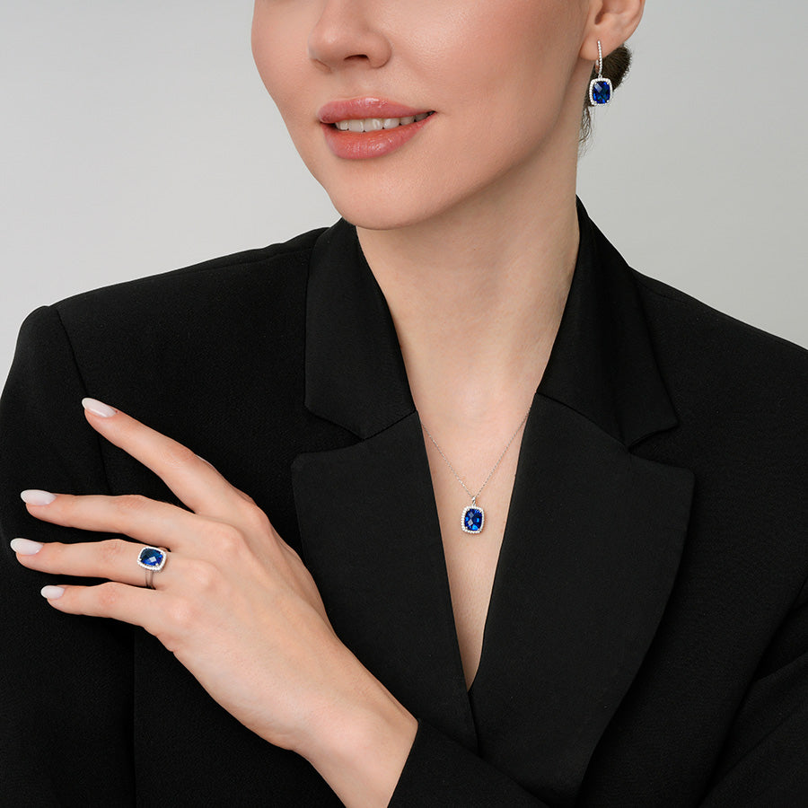2.27 Carat Diamond Sapphire Ring