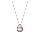 0,14 Carat Diamond Pear Baguette Necklace