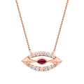 0,31 Carat Diamond Ruby Necklace