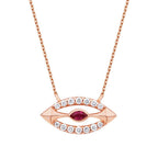 0,31 Carat Diamond Ruby Necklace