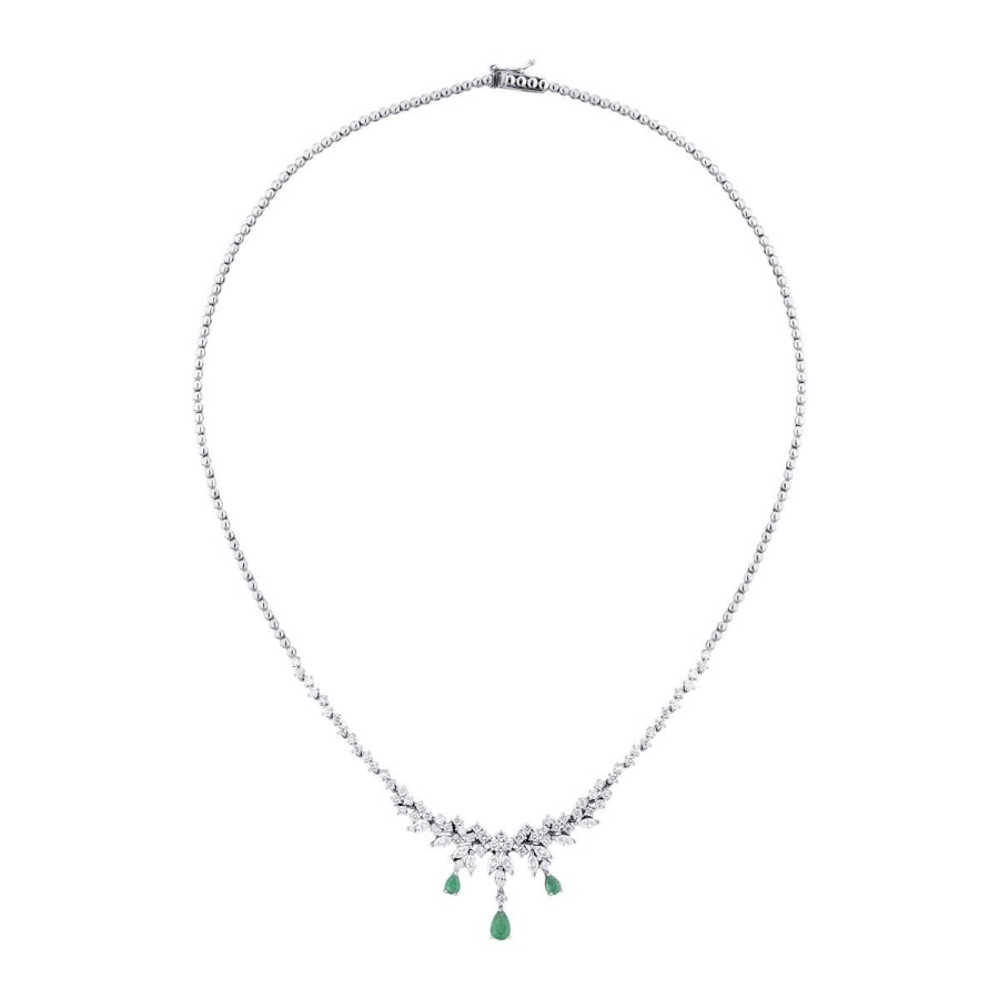 2,89 Carat Diamond Emerald Neckband