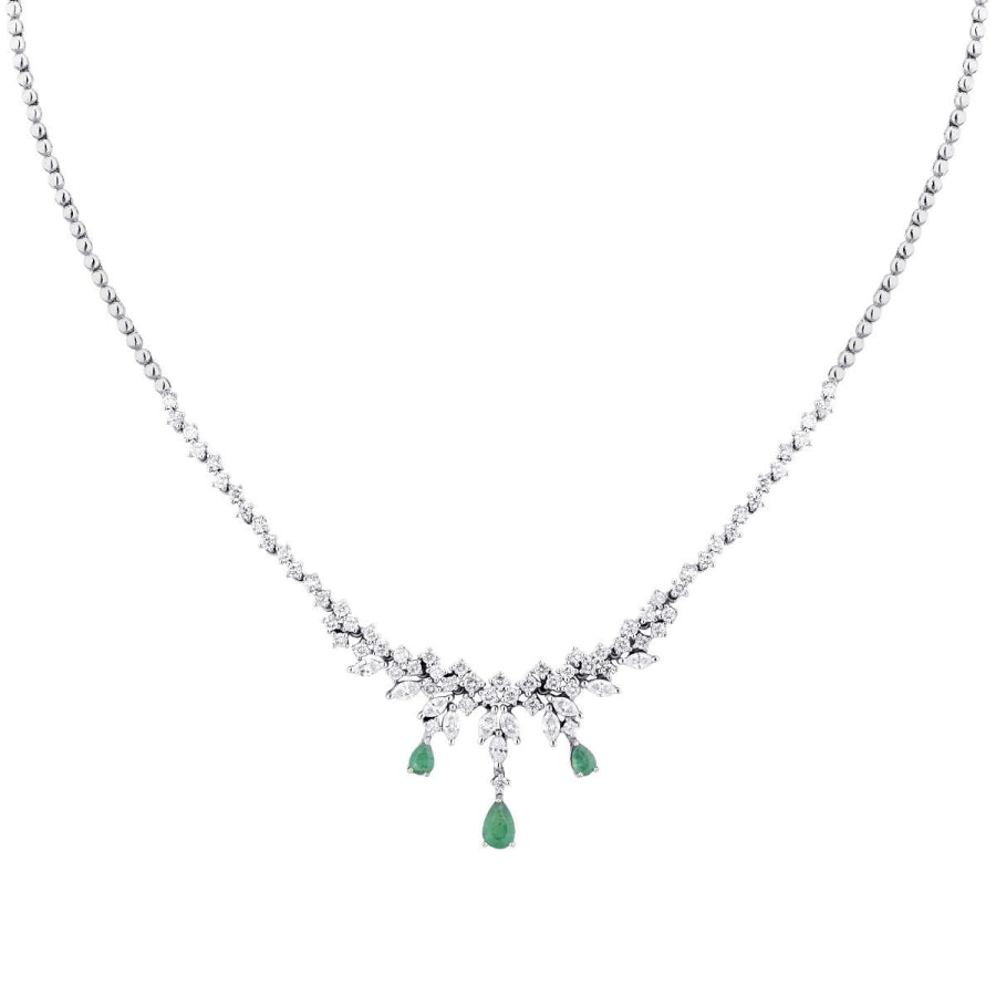 2,89 Carat Diamond Emerald Neckband