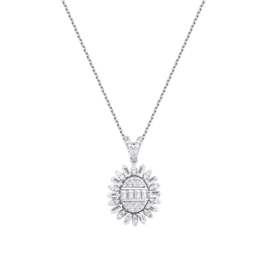 0,43 Carat Diamond Baguette Necklace