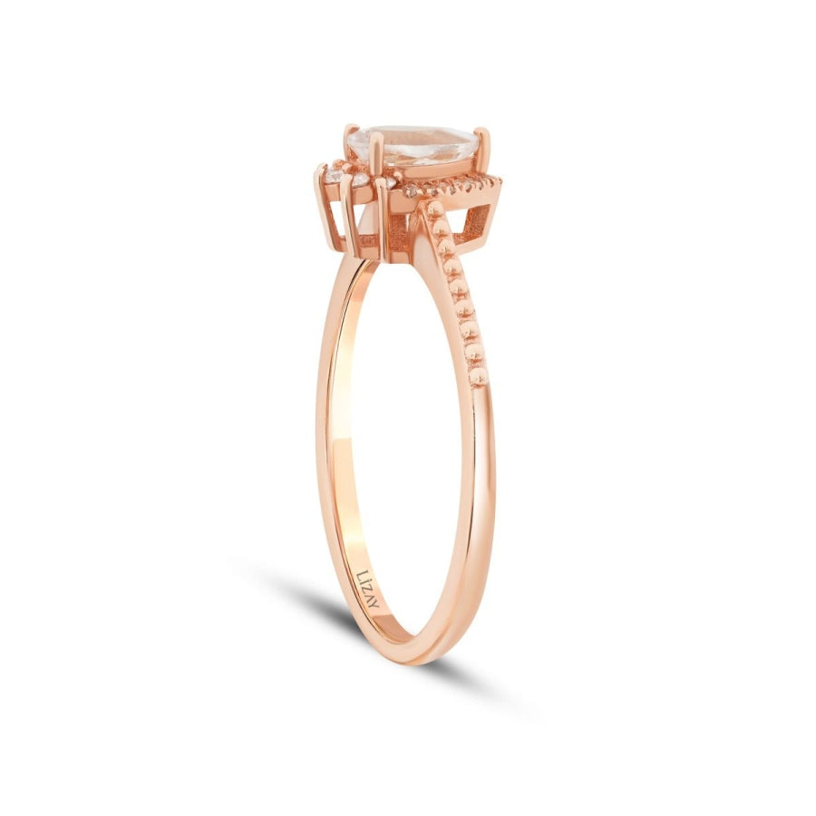 0,47 Carat Diamond Morganite Ring
