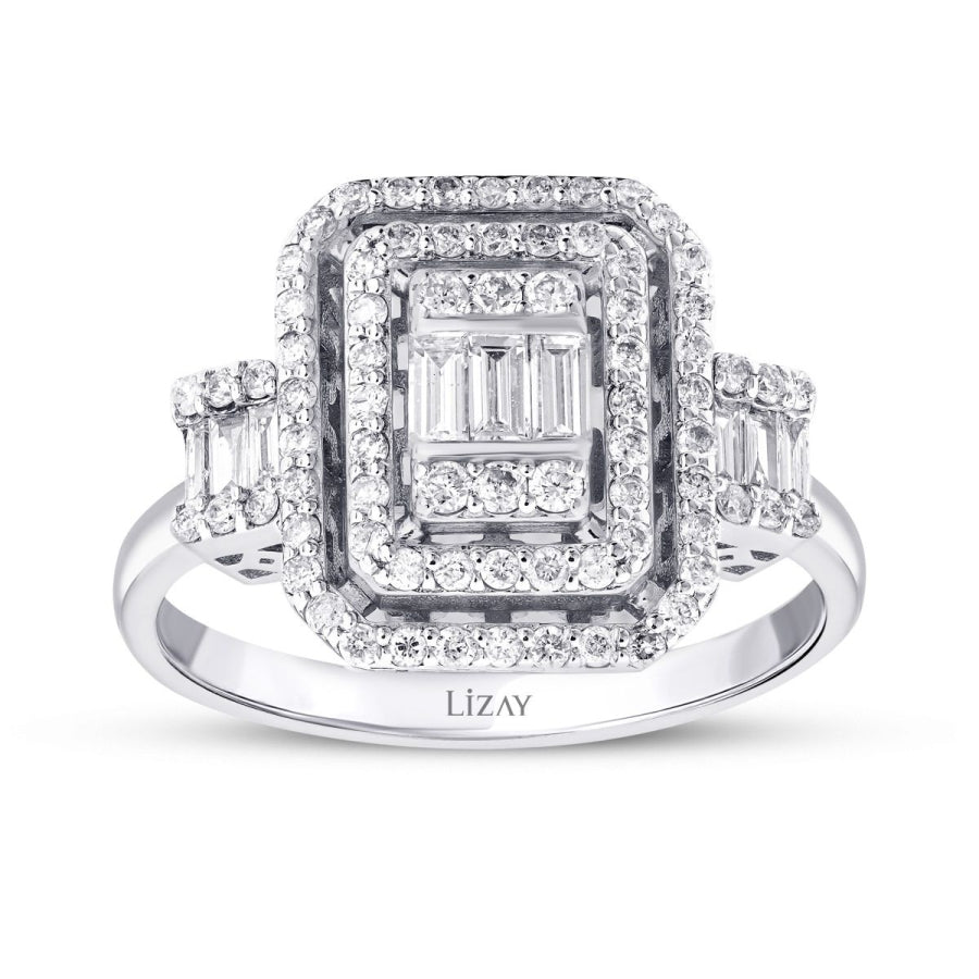 0,77 Carat Diamond Baguette Ring