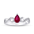 0,76 Carat Diamond Pear Ruby Ring