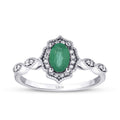 0,47 Carat Diamond Emerald Ring