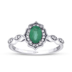 0,47 Carat Diamond Emerald Ring
