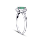0,47 Carat Diamond Emerald Ring