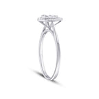 0,05 Carat Diamond-Effect Pear Baguette Ring